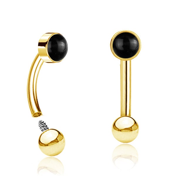 Piercing Curved Barbell mit Schmuckstein - 1H/07