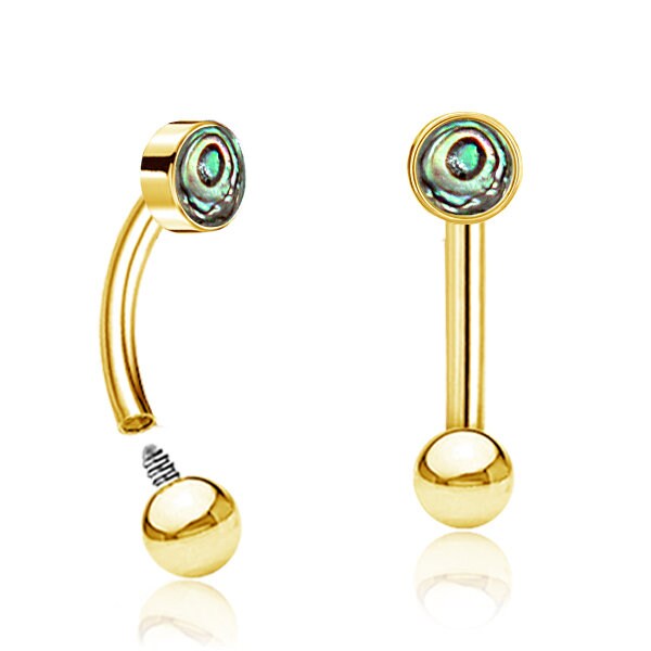 Piercing Curved Barbell mit Schmuckstein - 1H/07