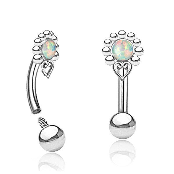 Piercing Curved Barbell mit Schmuckstein - 1H/05