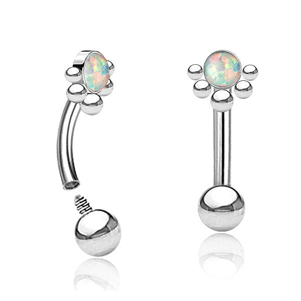 Piercing Curved Barbell mit Schmuckstein - 1H/06