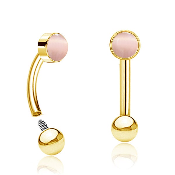 Piercing Curved Barbell mit Schmuckstein - 1H/07