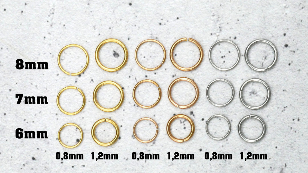 Piercing/Ring/Nostril 0,8mm-1,2mm Chirurgenstahl - 1B/02