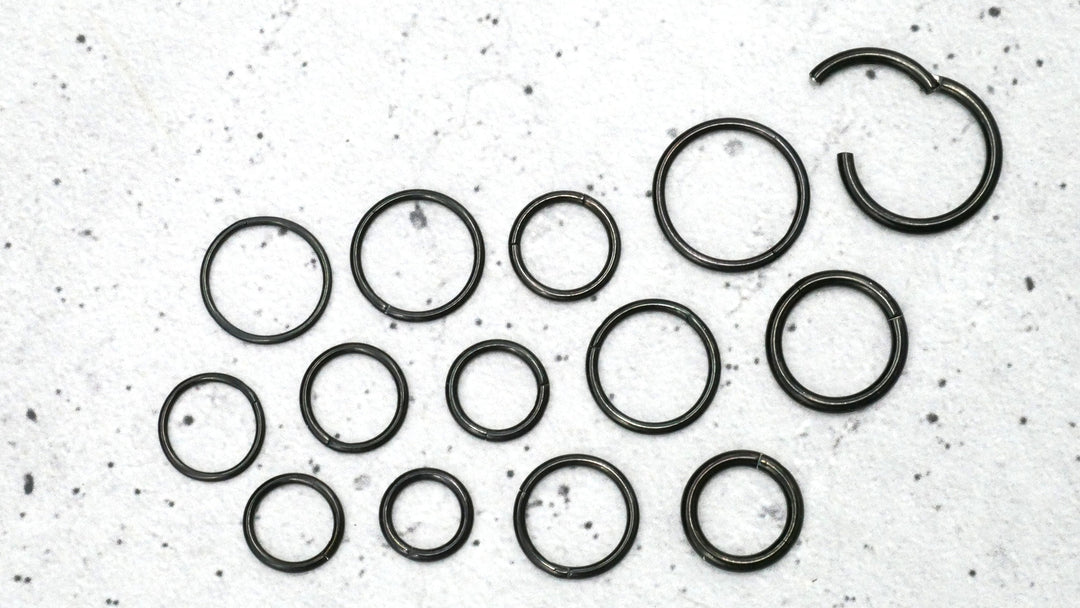 Schwarz Piercing Ring Chirurgenstahl - 1A/05