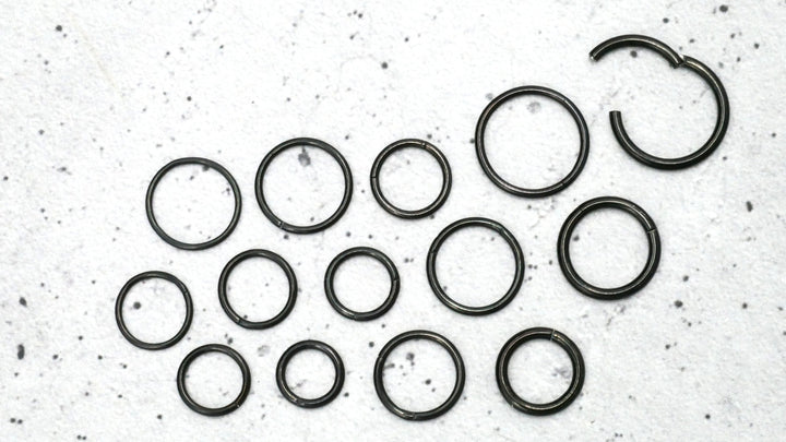 Schwarz Piercing Ring Chirurgenstahl - 1A/05