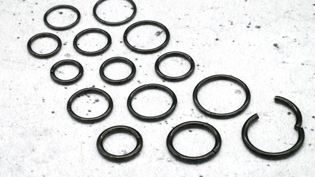 Schwarz Piercing Ring Chirurgenstahl - 1A/05