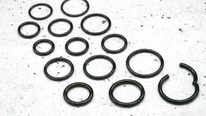 Schwarz Piercing Ring Chirurgenstahl - 1A/05