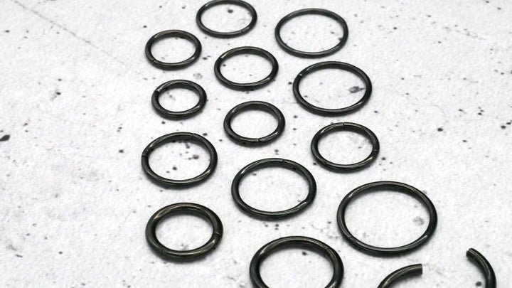 Schwarz Piercing Ring Chirurgenstahl - 1A/05
