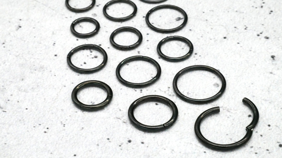 Schwarz Piercing Ring Chirurgenstahl - 1A/05