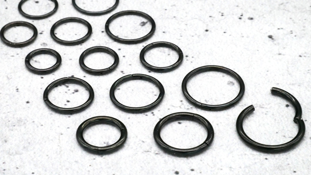 Schwarz Piercing Ring Chirurgenstahl - 1A/05
