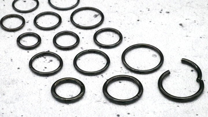 Schwarz Piercing Ring Chirurgenstahl - 1A/05