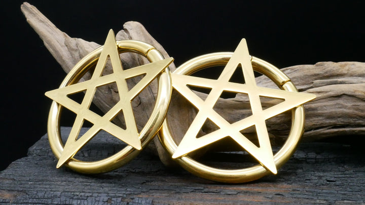 Paar Ohrgewichte Gold Silber Schwarz 5mm - EE-1