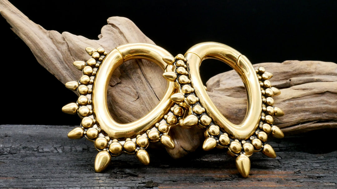 Paar Ohrgewichte Gold Silber 6mm - EE-2