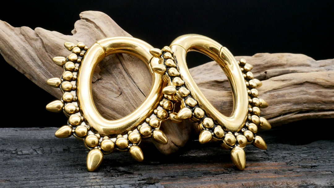 Paar Ohrgewichte Gold Silber 6mm - EE-2