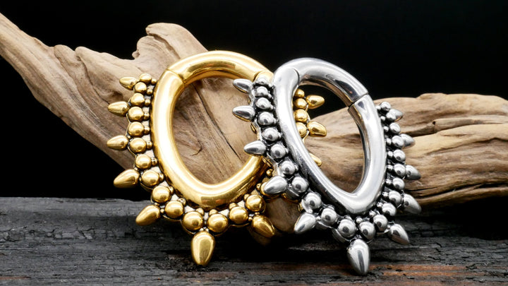 Paar Ohrgewichte Gold Silber 6mm - EE-2