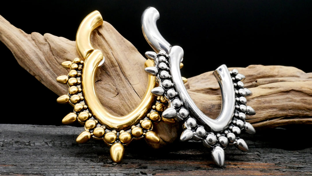 Paar Ohrgewichte Gold Silber 6mm - EE-2
