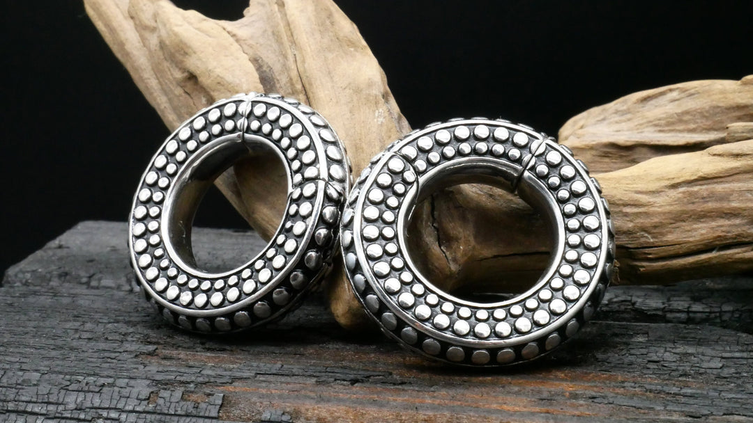 Paar Ohrgewichte Gold Silber 8mm - EE-2