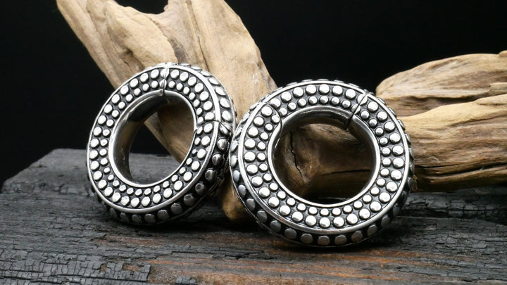 Paar Ohrgewichte Gold Silber 8mm - EE-2