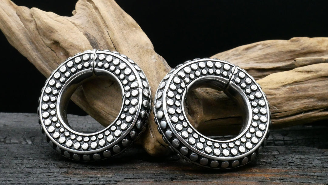 Paar Ohrgewichte Gold Silber 8mm - EE-2