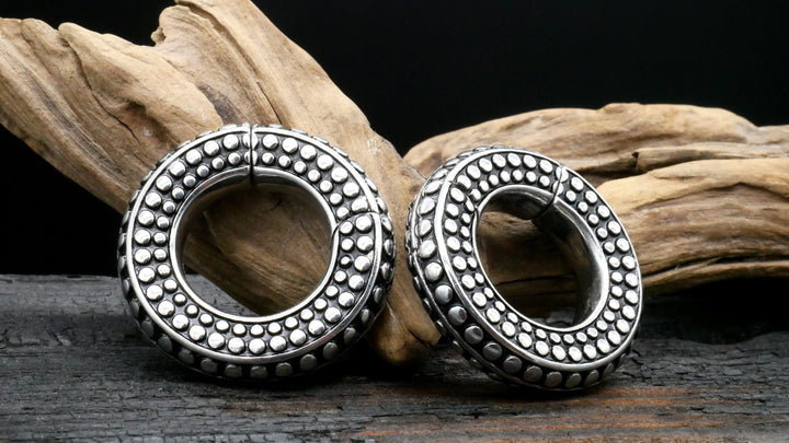 Paar Ohrgewichte Gold Silber 8mm - EE-2