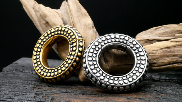 Paar Ohrgewichte Gold Silber 8mm - EE-2