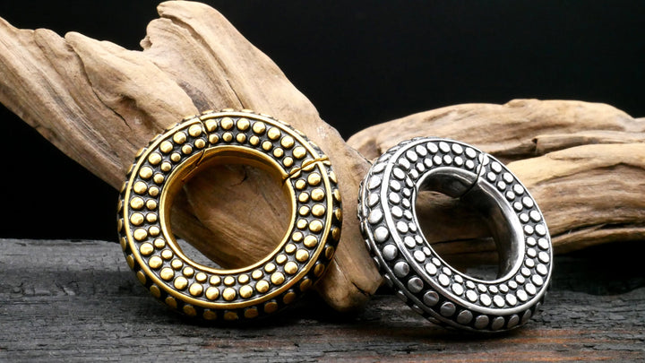 Paar Ohrgewichte Gold Silber 8mm - EE-2