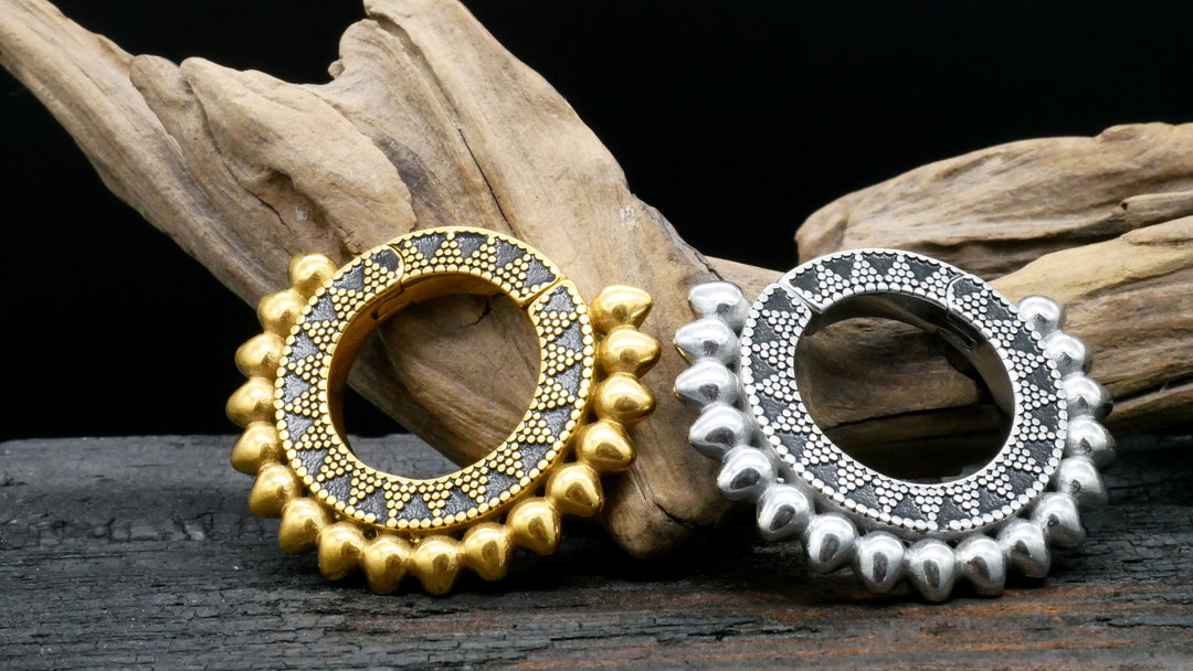 Paar Ohrgewichte Gold Silber 6mm - EE-2