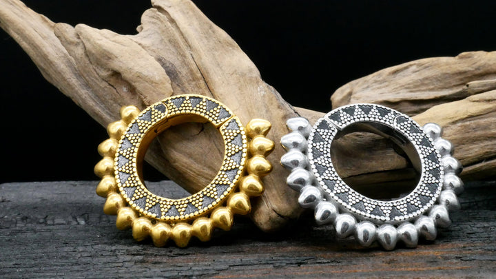 Paar Ohrgewichte Gold Silber 6mm - EE-2