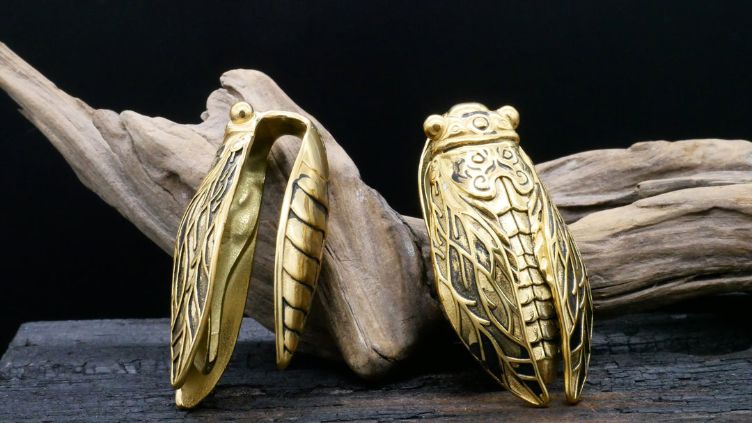 Paar Ohrgewichte Gold Silber 12mm - EE-3