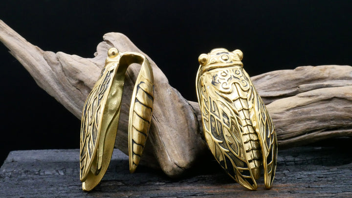 Paar Ohrgewichte Gold Silber 12mm - EE-3