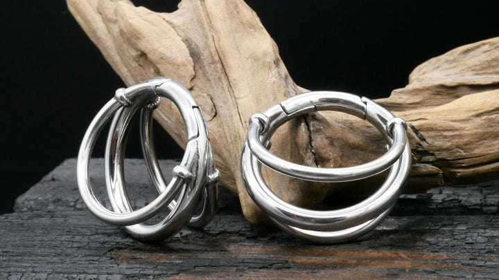 Paar Ohrringe Gold Silber 4mm - EE-2