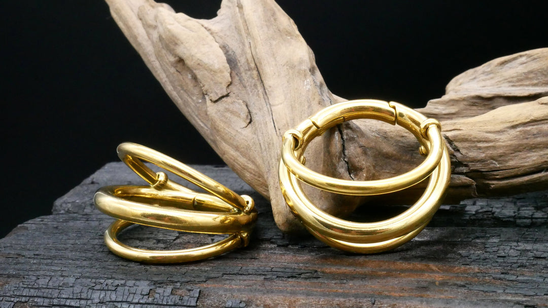 Paar Ohrringe Gold Silber 4mm - EE-2