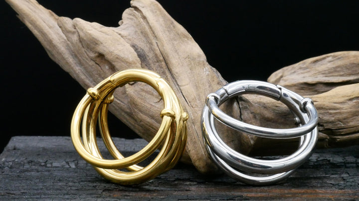 Paar Ohrringe Gold Silber 4mm - EE-2