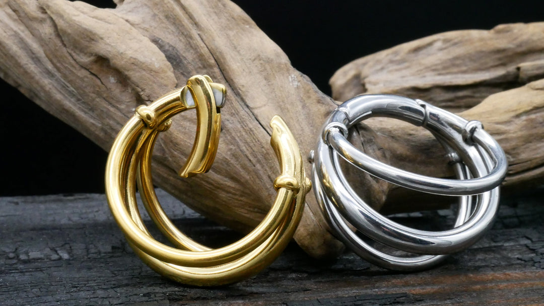 Paar Ohrringe Gold Silber 4mm - EE-2