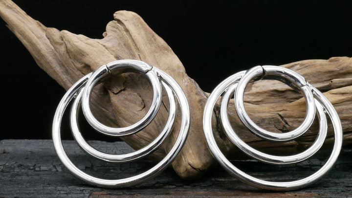 Paar Ohrringe Gold Silber 4mm - EE-2