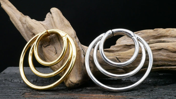 Paar Ohrringe Gold Silber 4mm - EE-2