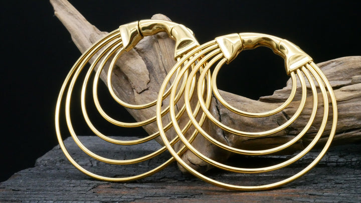 Paar Ohrringe Gold Silber 6mm - EE-2