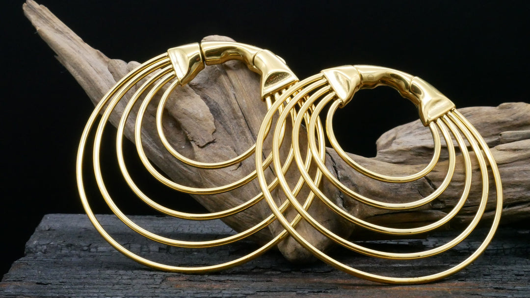 Paar Ohrringe Gold Silber 6mm - EE-2
