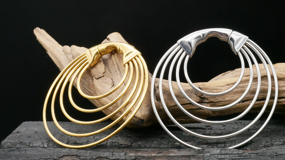 Paar Ohrringe Gold Silber 6mm - EE-2