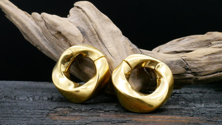 Paar Ohrgewichte Gold Silber 6mm - EE-2