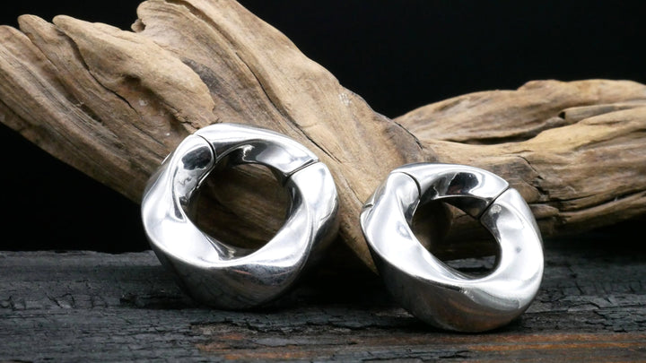 Paar Ohrgewichte Gold Silber 6mm - EE-2
