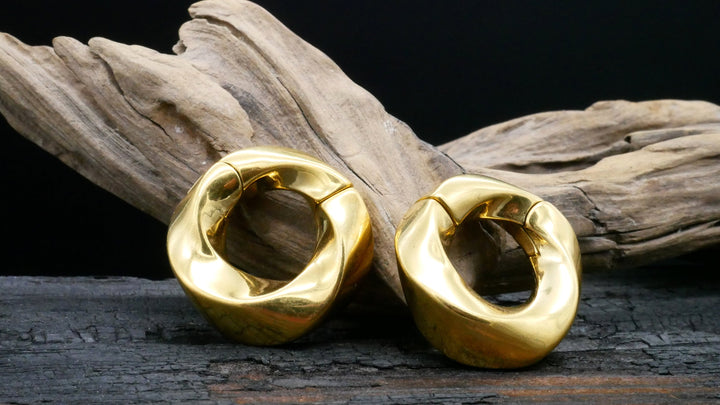 Paar Ohrgewichte Gold Silber 6mm - EE-2
