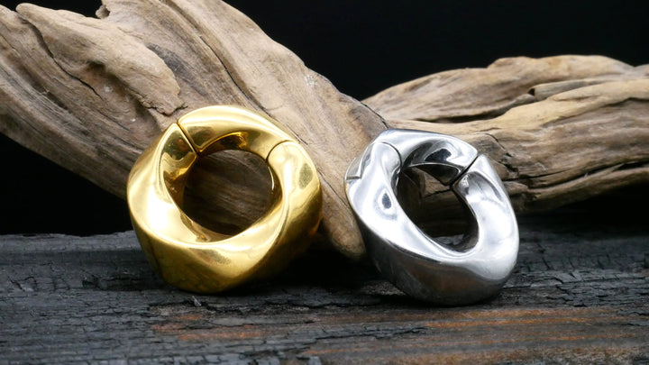 Paar Ohrgewichte Gold Silber 6mm - EE-2