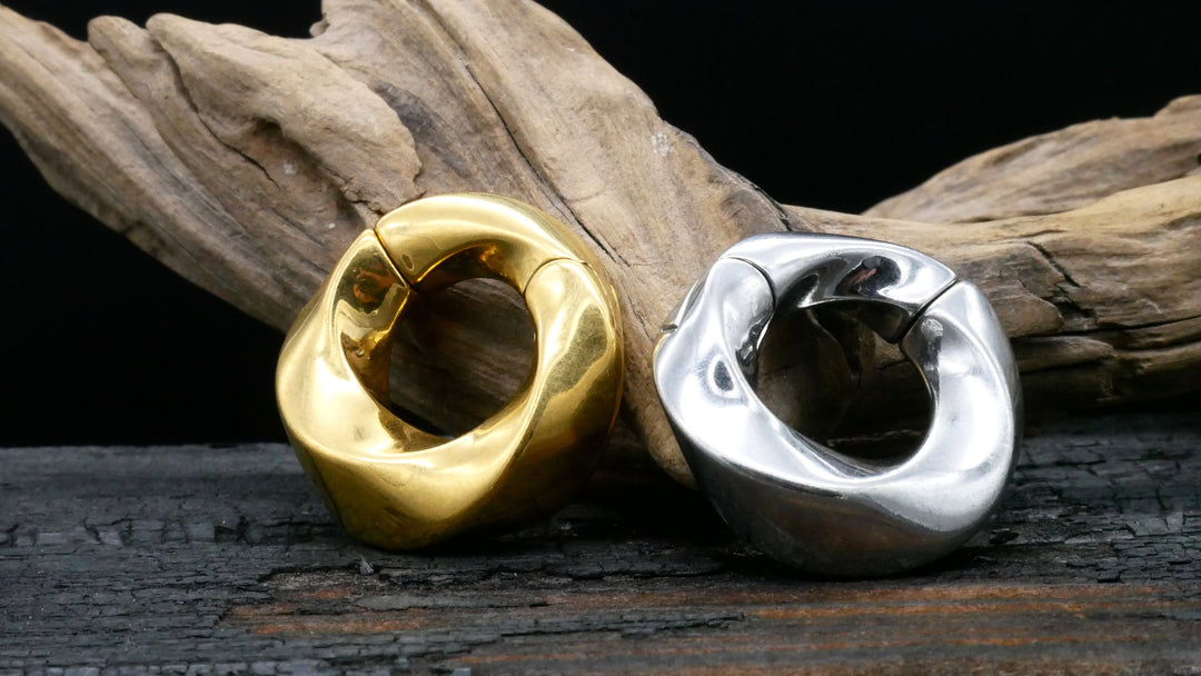 Paar Ohrgewichte Gold Silber 6mm - EE-2