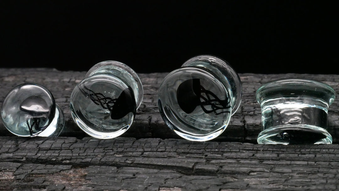 1x Plug aus Glas mit Qualle 8-25mm - L4