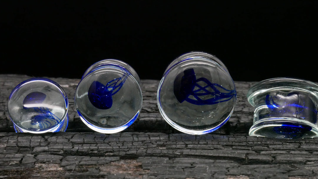 1x Plug aus Glas mit Qualle 8-25mm - L4
