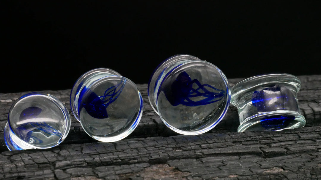 1x Plug aus Glas mit Qualle 8-25mm - L4