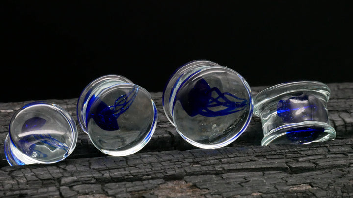 1x Plug aus Glas mit Qualle 8-25mm - L4