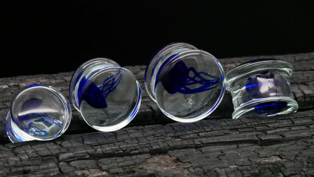 1x Plug aus Glas mit Qualle 8-25mm - L4