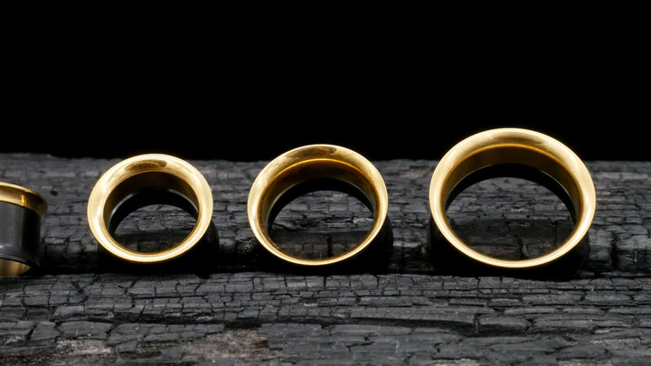 1x Tunnel Gold Schwarz 6-25mm - K2