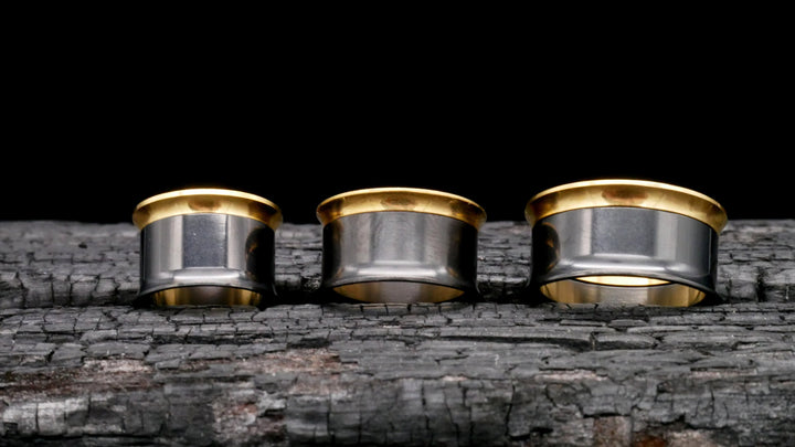 1x Tunnel Gold Schwarz 6-25mm - K2